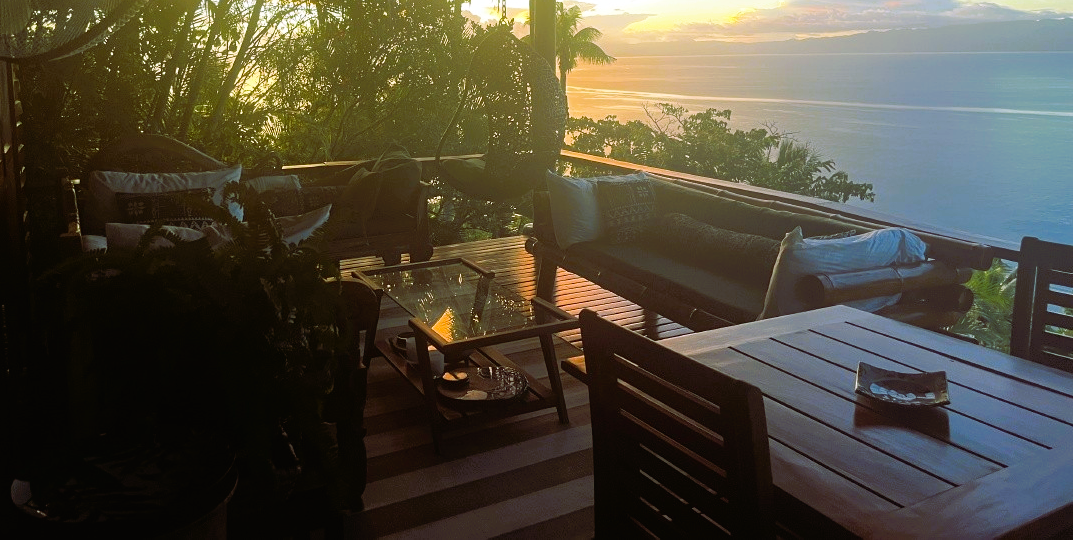 Sunset lounge overlooking Savusavu Bay